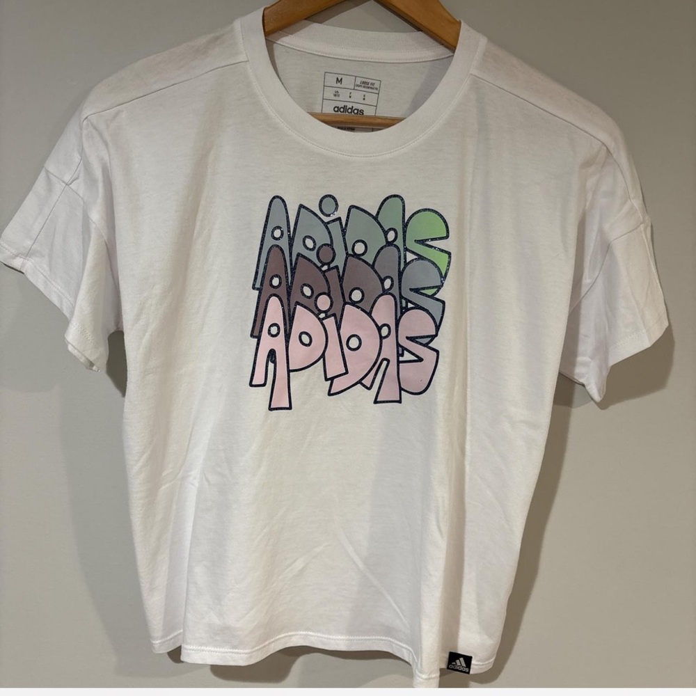 Adidas KIDS White Tee with Colorful Graphic